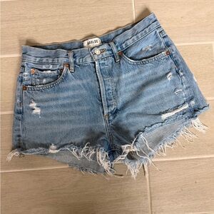Agolde Denim Shorts Womens 26 Fray Jean  Cut Off Distressed Designer button up